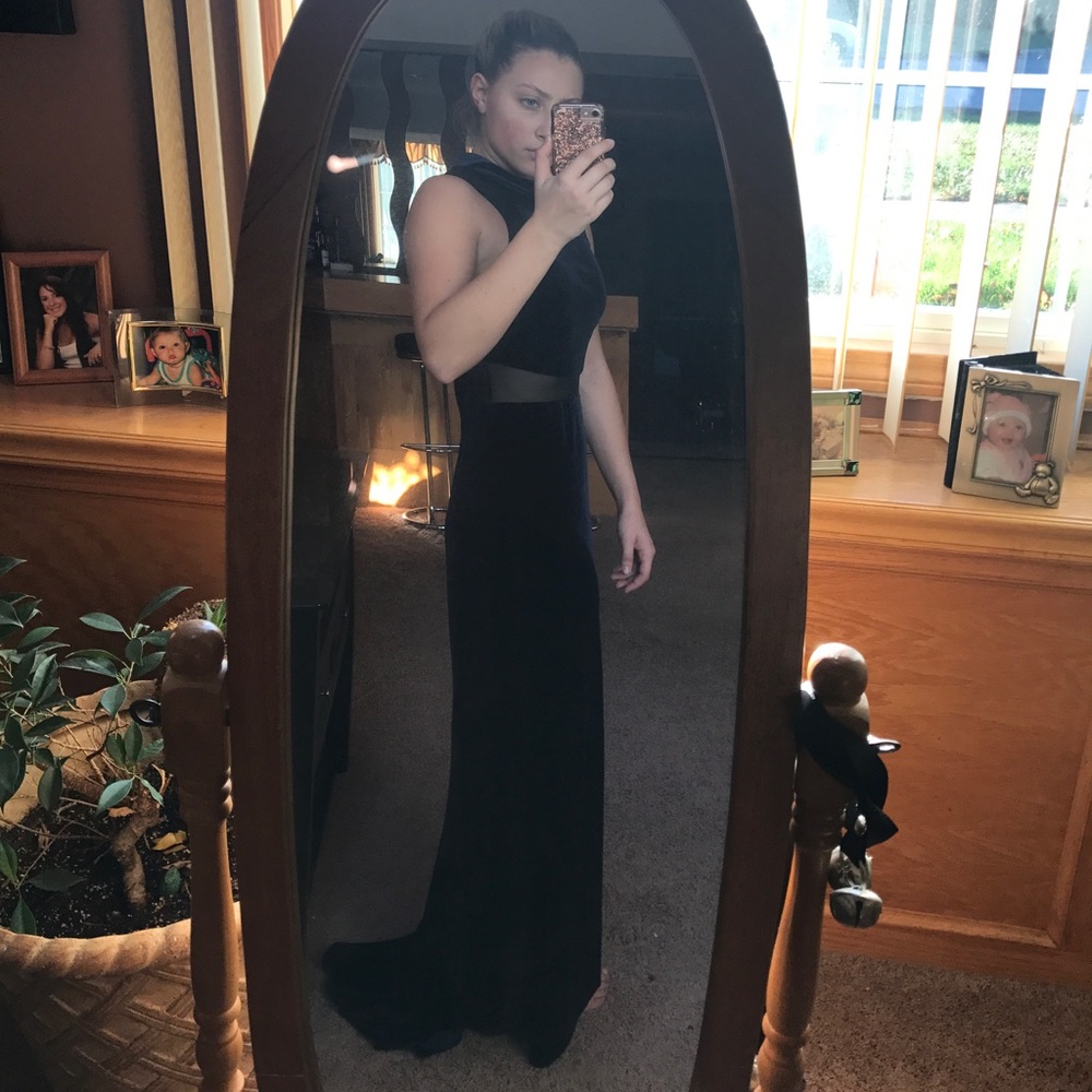 Long Velvet prom/ pageant gown